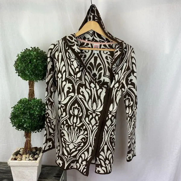 Avalanche Brown & White Long Sleeve Zip Up Hoody Sweater M - Image 2