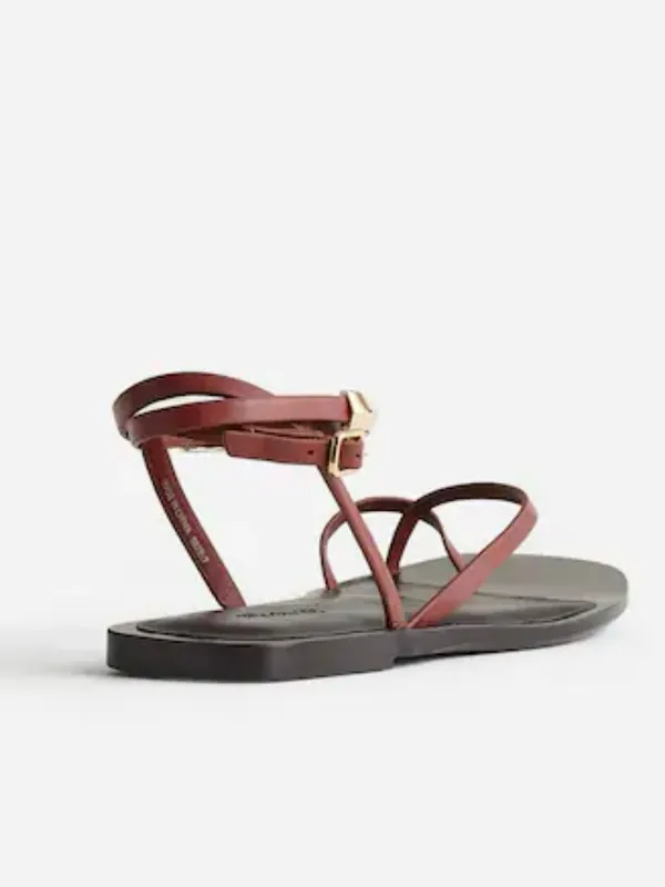 Madewell The Vira Bangle Ankle-Wrap Sandal in Leather Leather Ankle-Strap Flat 8 - Image 3