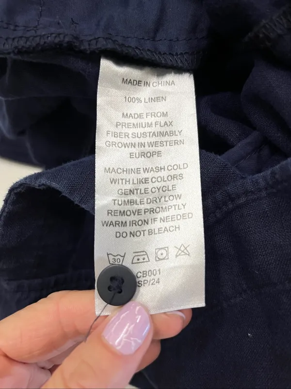 Quince 100% European Linen Navy Square Neck Jumpsuit size M - Image 5
