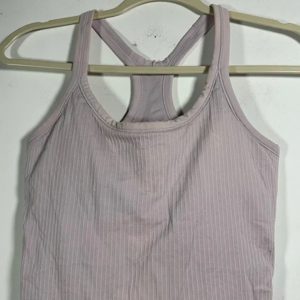 Lululemon‎ Ebb to Street Tank Top Light Purple Ribbed Racerback Built in Bra 6 - Image 5