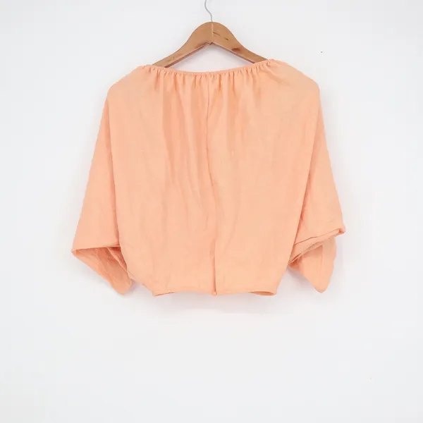 Unbranded Peach 2 Piece Set Batwing Crop Top & Ruched Maxi Skirt Size M - Image 4