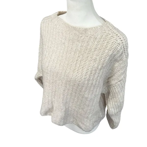 Holebrook Sweden Cajsa Ribbed Merino Wool Sweater Small Sand Shell Beige - Image 5