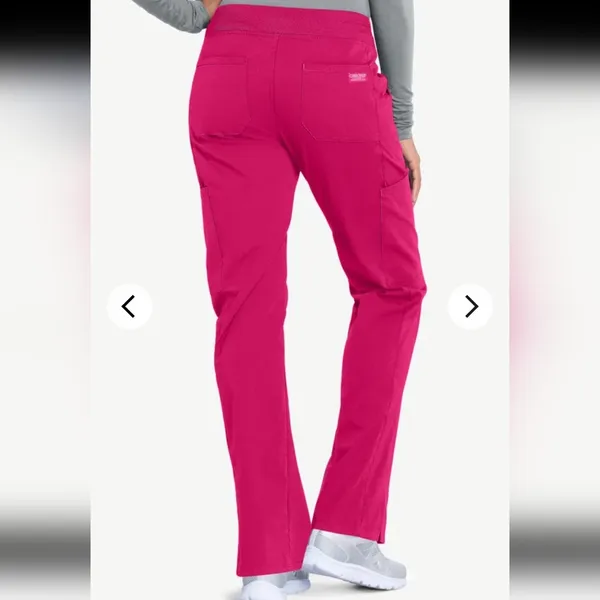 Authentic Cherokee Workwear Women’s Fuchsia Cargo Scrub Pants - Comfortable Straight Leg Size Xs Fits Reg Sm - Image 2