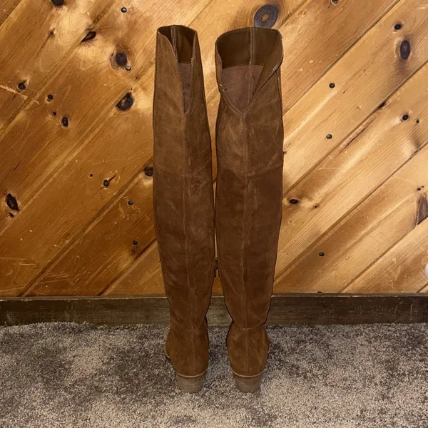 Steve Madden Lucca brown suede leather pull on over the knee boots - Image 8