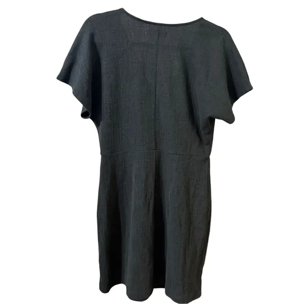 Madewell Cross-Front Flutter-Sleeve Mini Dress in Dark Nightfall Sz M‎ - Image 3