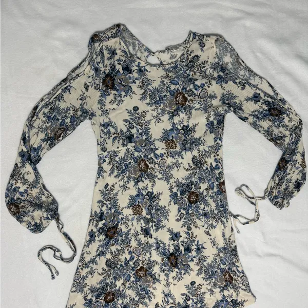 American Eagle Outfitters Blue and Brown Floral Dress - Image 2