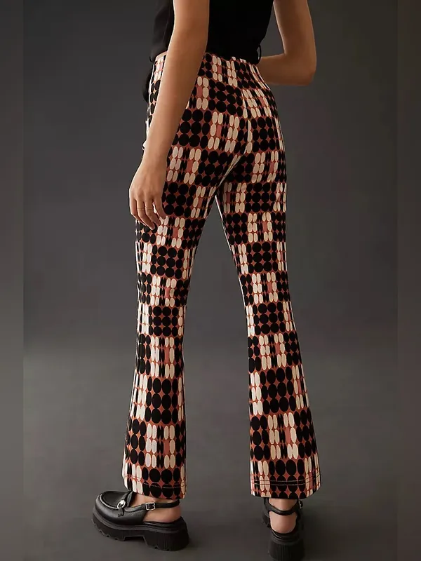Maeve The Margot Kick-Flare Crop Pants Retro Geometric Dots - Image 4