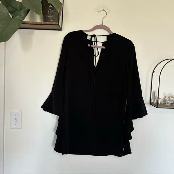 C/MEO Collective Revolve Black Mini Dress‎ Bell Sleeve Size XXS - Image 2