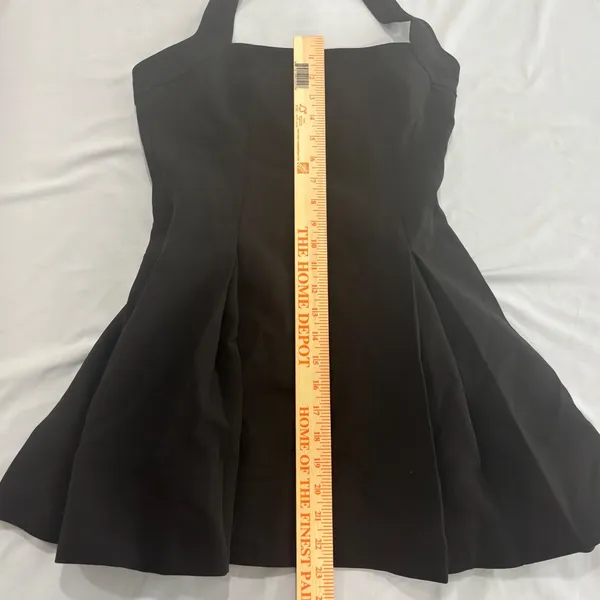 ASTR The Label Black Halter Mini Dress Square Neck A-Line Pleated Small - Image 6