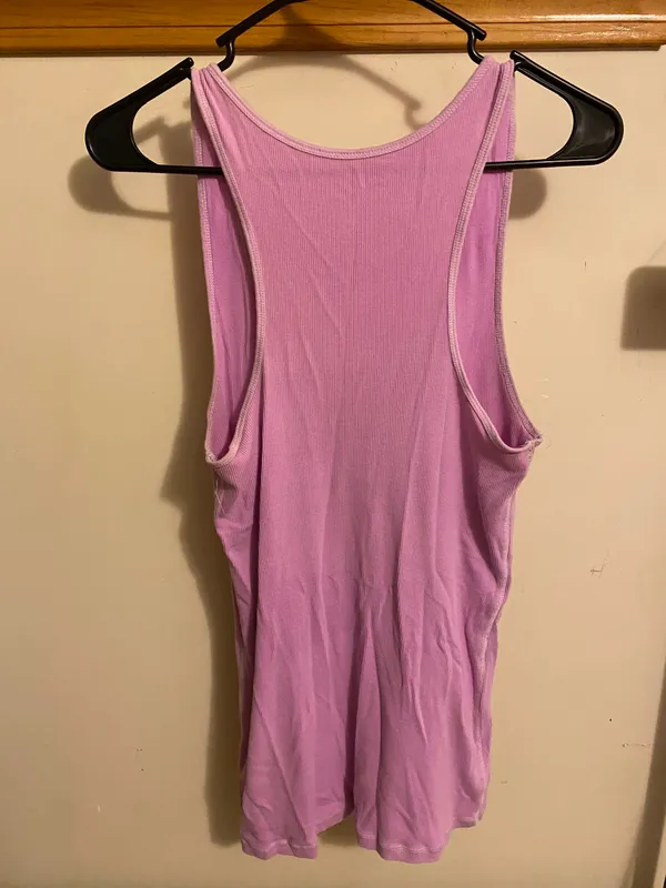 American Eagle Outfitters Pink Purple Boyfriend Tank Top - Image 4