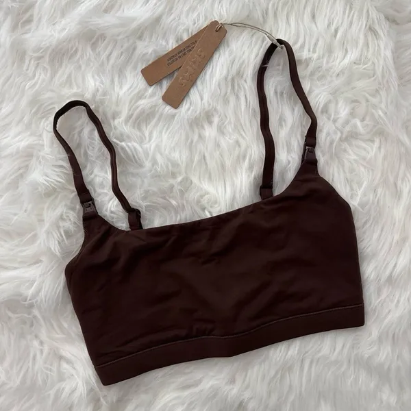 Skims Fits Everybody Maternity Pumping Scoop Bralette Cocoa Size XXS - Image 2
