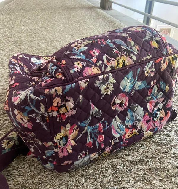 Vera Bradley Campus Backpack Maroon Floral - Image 7