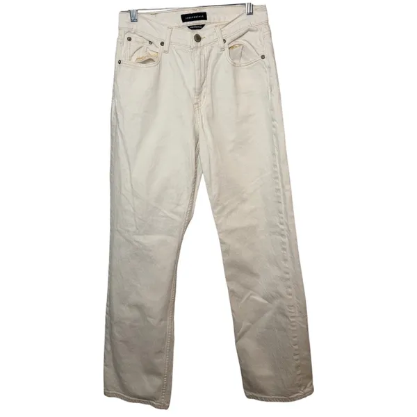 Aeropostale High Rise Baggy White Cream Jeans Sz 4R Casual Minimalist Old‎ Money - Image 3