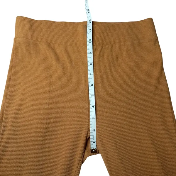 Aerie Ribbed Flare Leggings Pants Brown High Rise Boho‎ Retro Bell Bottom Sz S - Image 8