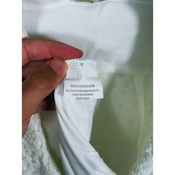 Selfie Leslie Floral Lace Tie Bust Mini Dress Medium White Coquette Bridal Event - Image 12