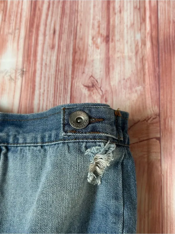 Ci Sono Blue Medium Wash Distressed Boyfriend Oversized Denim Jacket Size M - Image 10