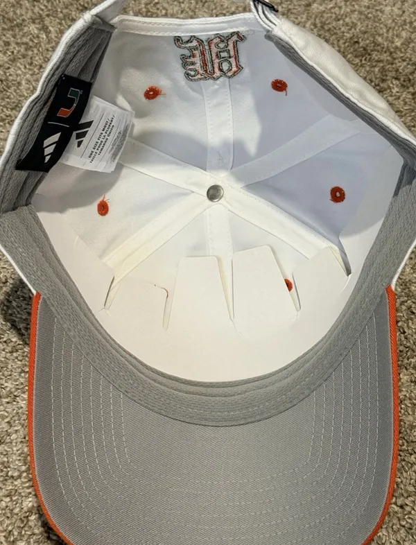 Adidas Miami hurricanes manic white and orange adjustable slouch hat - Image 4