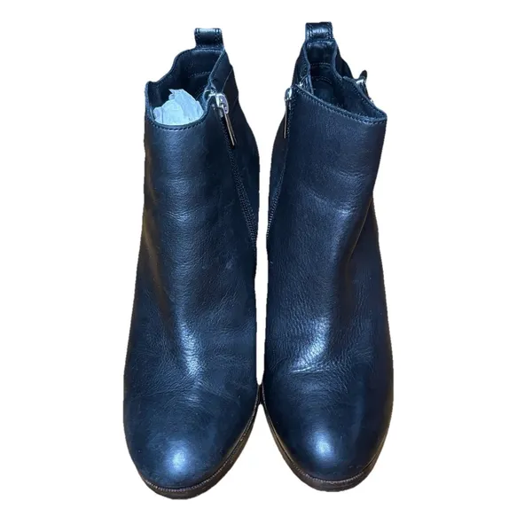 COACH Hewes Safari A6841 Black Leather Ankle Boots Block Heel Women's 6.5 - Image 5
