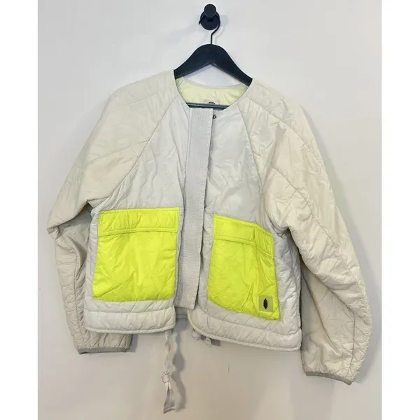 FREE PEOPLE Outta Left Field Jacket in Neon Green Size Small - Image 5