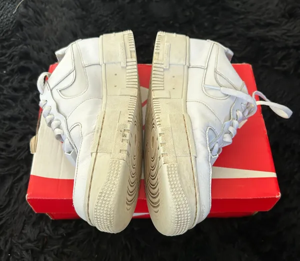 Nike Af1 Air Force One Shadow White Lace Up Platform Shoes Sneakers - Image 7