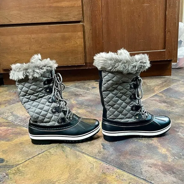 Womens Winter Boots Faux Fur Warm Insulated Water Resistant 7.5 - Image 3