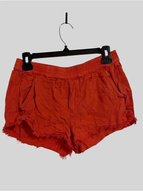 aerie Rust Red Frayed Hem Athletic Shorts - Image 2