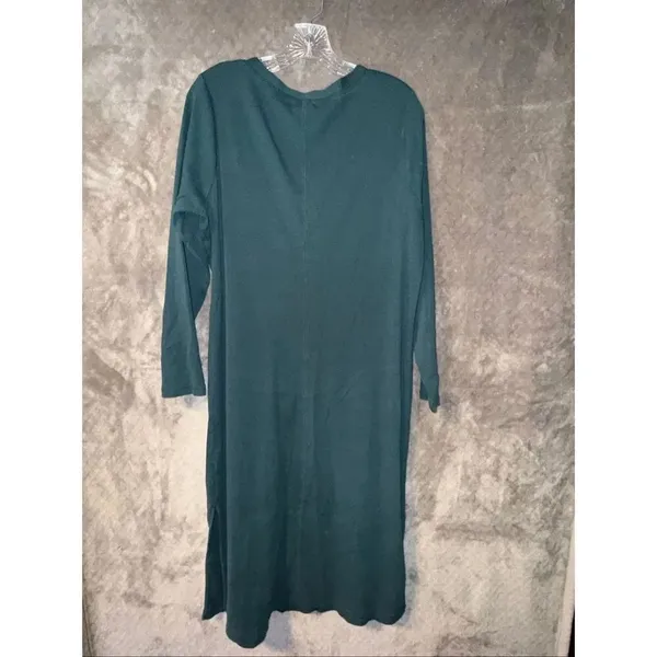 Old Navy V-neck Rib-Knit Henley Midi Dress in "Emerald Isle" Green 2XL #763 - Image 8