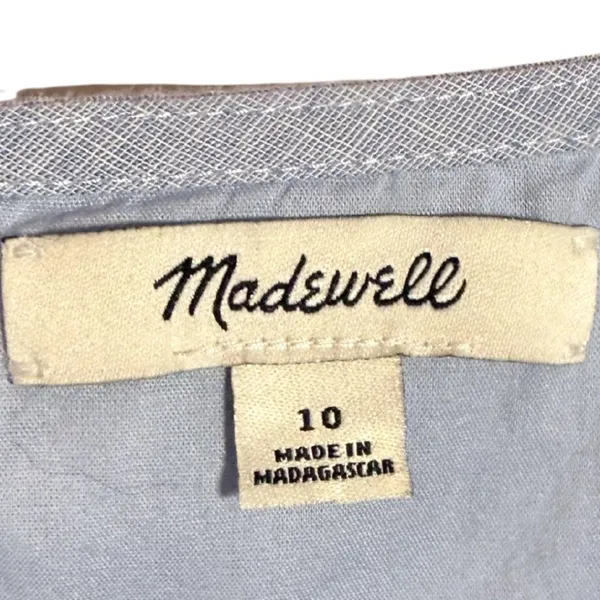 Madewell Chambray Cotton Sleeveless Ruffle Mini Dress Size 10 - Image 5