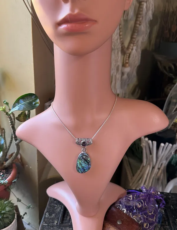 Abalone & Amethyst Gemstone Necklace Multiple - Image 5
