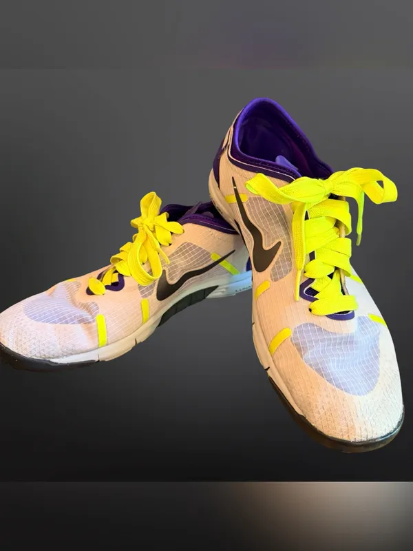 Nike Lunar Element Sneakers White Purple Neon Yellow Women’s 9 - Image 2