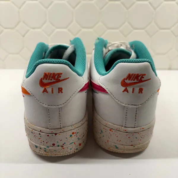 Nike Air Force 1 Low Womens 8.5 White Multi Color Paint Splatter FD4626-181 - Image 3