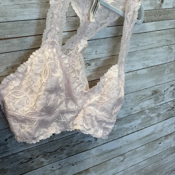 Free People Intimately Womens S Bralette Lace Bra Pink Racerback Lingerie Cami - Image 2
