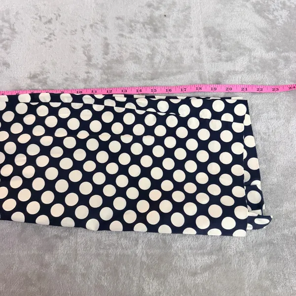 J.Crew Pencil Skirt Workwear Preppy Polka Dot Stretch Cotton Navy Cream Size 4 - Image 9