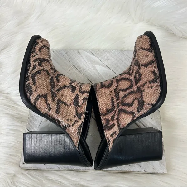 Chinese Laundry Animal Print Faux Snakeskin Heeled Mule Booties Size 7.5 - Image 13