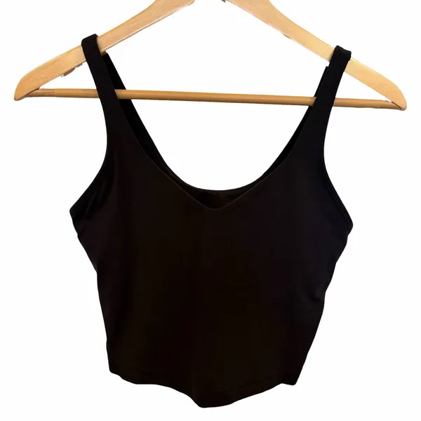 Lululemon Align Tank Black Nulu Cropped Shelf Bra Top Size 6 - Image 4