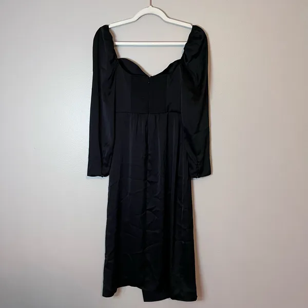 Wilfred Aritzia Anfora Satin Bustier Corset Slit Midi Dress Black Whimsigoth - Image 6