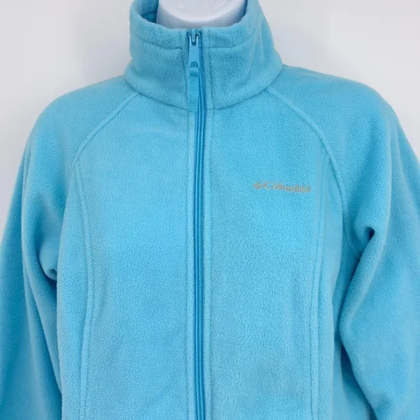 Columbia Fleece Jacket‎ Full Zip Aqua Blue Womens Size S Winter Outerwear Warm - Image 3