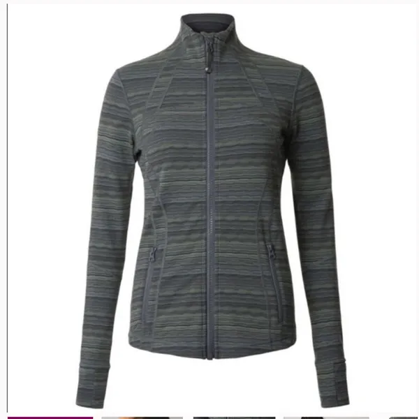 Lululemon Define Jacket Space Dye Twist Dark Slate Fatigue Green W1445 Sz 8 - Image 2