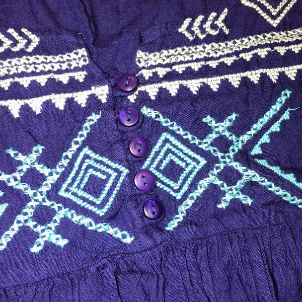 Patrons of Peace small blue boho embroidered top - Image 5