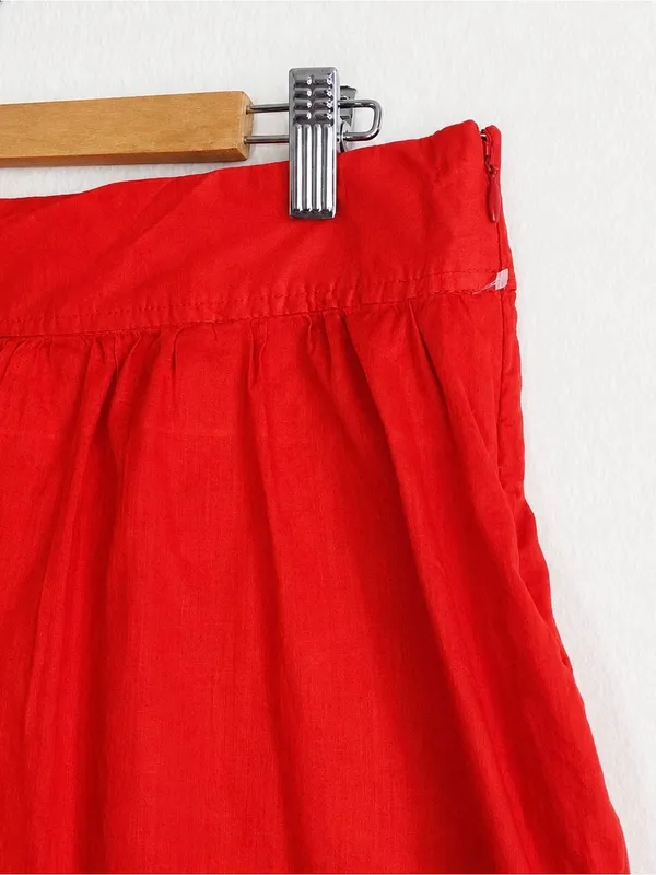 Bright Red Circle Skirt with Elastic Waist - Image 7