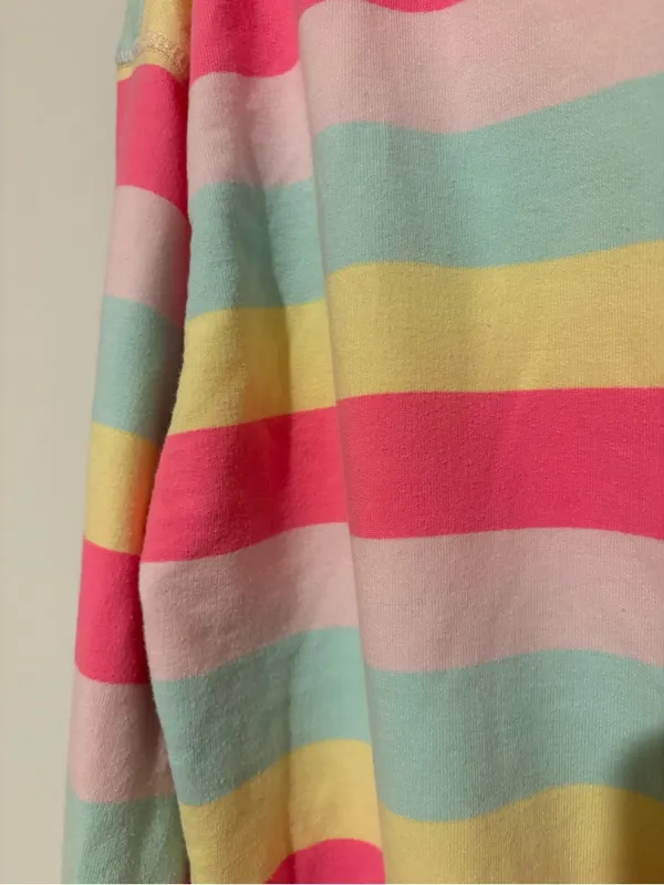 Cabana By Crown & Ivy Multicolor Striped Crew Neck Sweeper Sweatshirt small - Image 4