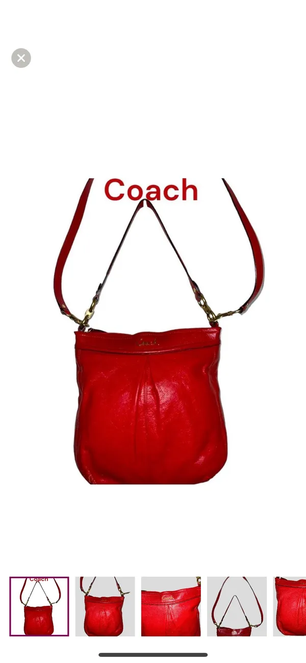 Coach Red Leather Shoulder Bag - Image 2