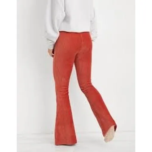 Aerie Flare Pants‎ Size S Regular Rust Orange Corduroy Ribbed Bell Bottom Leg - Image 2