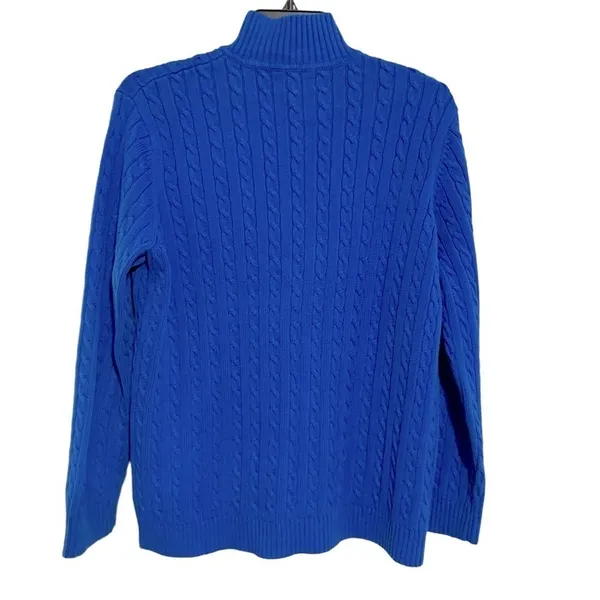 Vintage Y2K Ralph Lauren Gold Emblem Mockneck cable Knit Sweater size L - Image 3