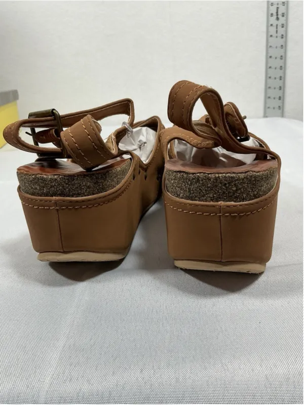 Woman’s New Forever Freya-23 Cork Platform Wedge Strappy Sandal Size 7 Tan - Image 4
