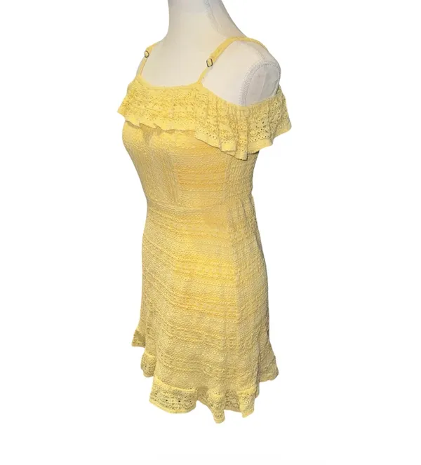 Live to be spoiled Ruffled crochet off the shoulder dress - Image 4
