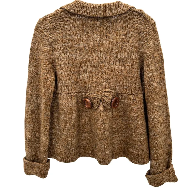 Kenji Women's Wool Blend Chunky Marled Knit Button Cardigan Sweater Y2K Sz‎ L - Image 2