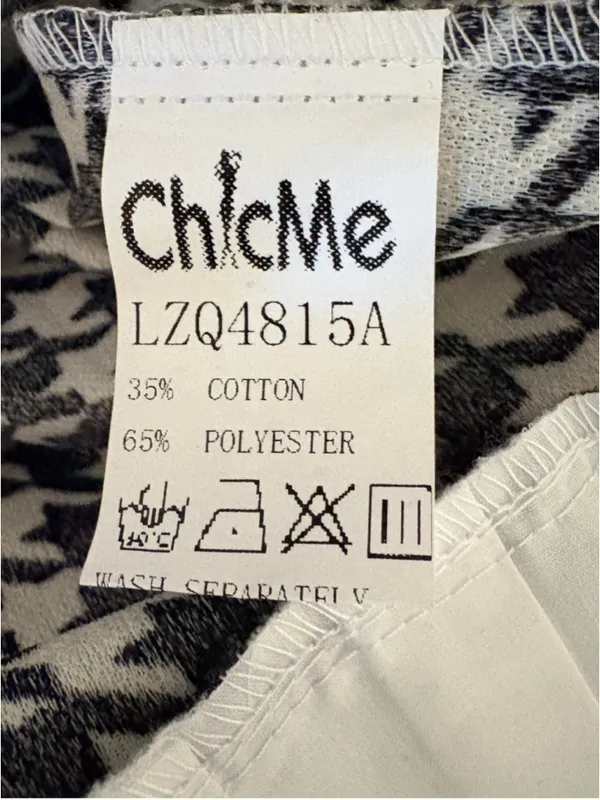 ChicMe Houndstooth Mini Dress, Women’s Size M Black and White - Image 8