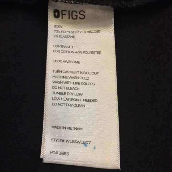 FIGS Bellery Scrub Jacket full-zip technical fabric black xs - Image 7