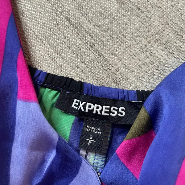 EXPRESS NWT Colorful Ruffle Small Tank Summer‎ Mini Dress Elastic Waist - Image 4